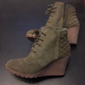 Mia army green wedges